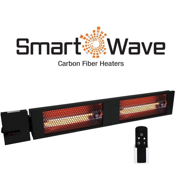 King Electric RK RADIANT HEATER 42" BLACK, DOUBLE CARBON LAMP 240V 3000W W/ REMOTE RK2430-RMT-BLK